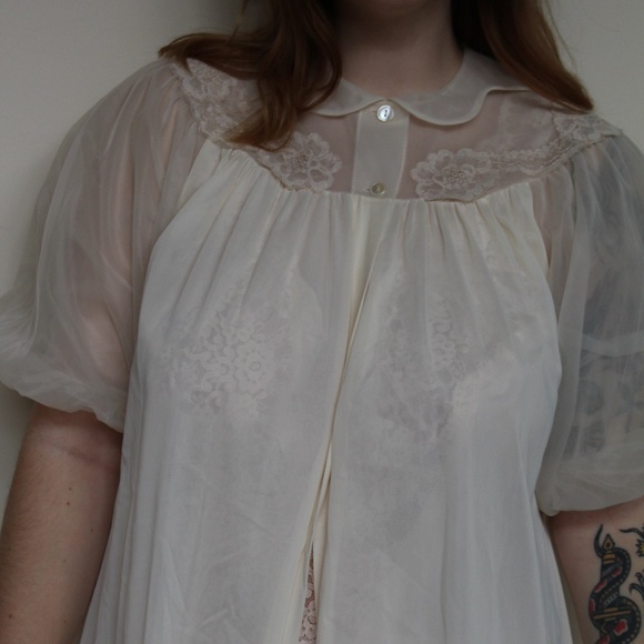 1980s Chiffon Robe - Picture 1 of 7